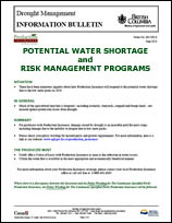 Potential water shortage and risk mgmt programs