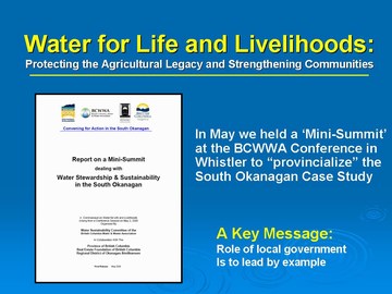 Whistler min-summit: water for life & livelihoods