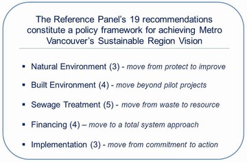 Metro van reference panel - recommended policy framework