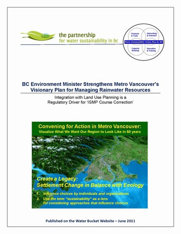 BC environment minister strengthens metro vancouvers visionary plan for managing rainwater resources - cover (475p)