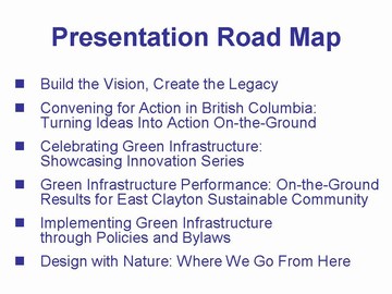 GVRD sustainability breakfast - presentation road map (dec 2006)