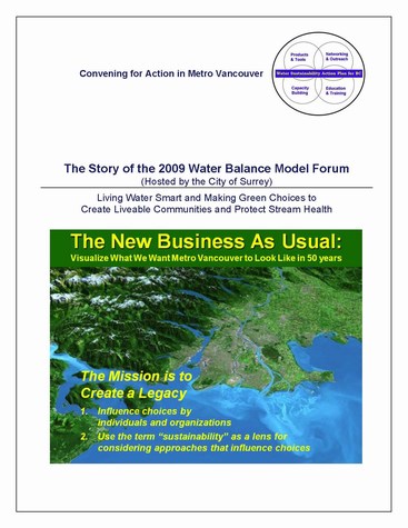 The story of the 2009 metro vancouve water balance model forum (475p)