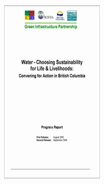 Water - choosing sustainability for life & livelihoods, september 2006