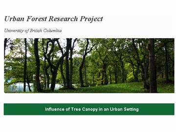 UBC urban forerst research project, homepage