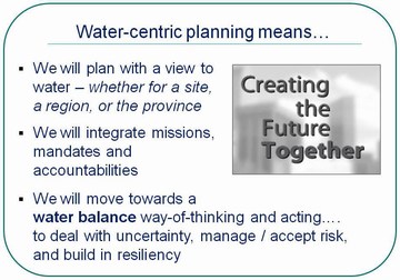 Water-centric planning means