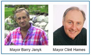 Mayors barry janyk and clint hames