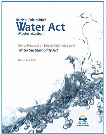 Policy proposal for water sustainability act (475p)