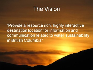 Water bucket - vision statement