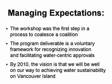 Managin expections on vancouver island